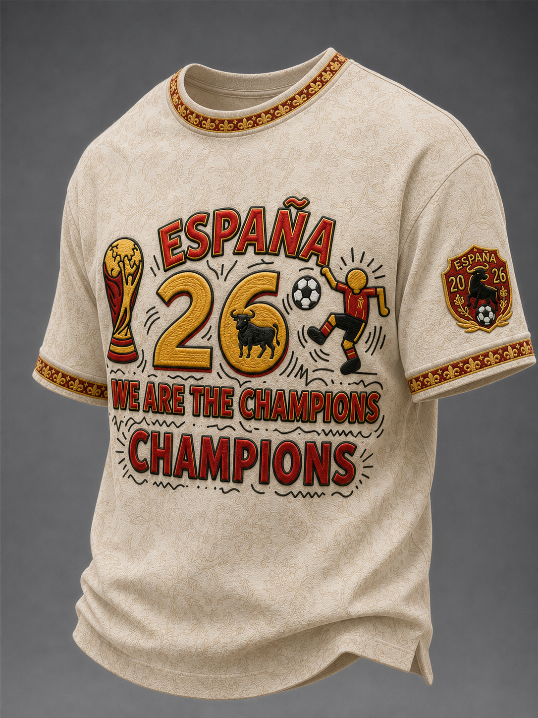 Camiseta de manga corta de fútbol español para hombre