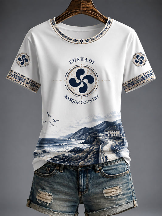Camiseta estampada de mujer de España y el País Vasco