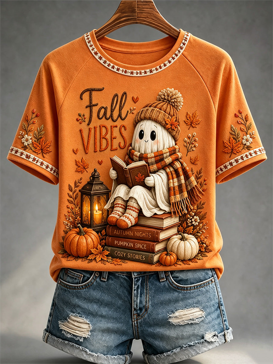 Mujer Otoño Estampado Camiseta Casual