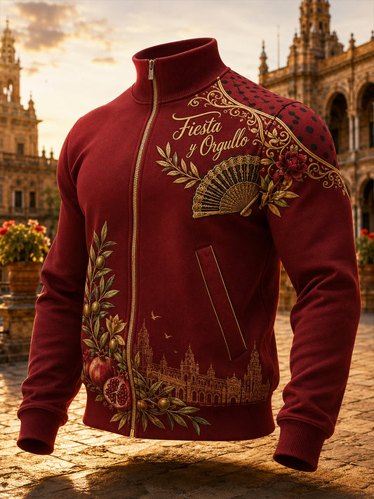 Chaqueta con estampado artístico conmemorativo del Día Nacional de España para hombre