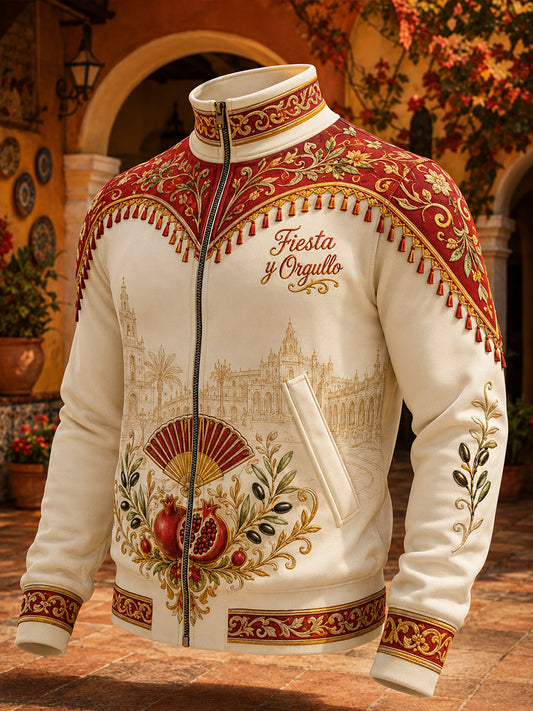 Chaqueta conmemorativa de la impresión del arte del día nacional español de los hombres