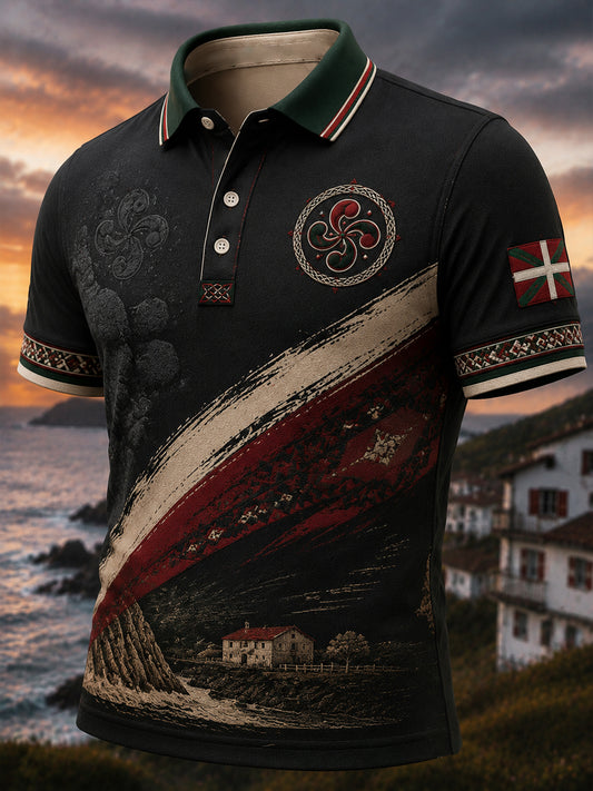 Camiseta informal con estampado del País Vasco para hombre