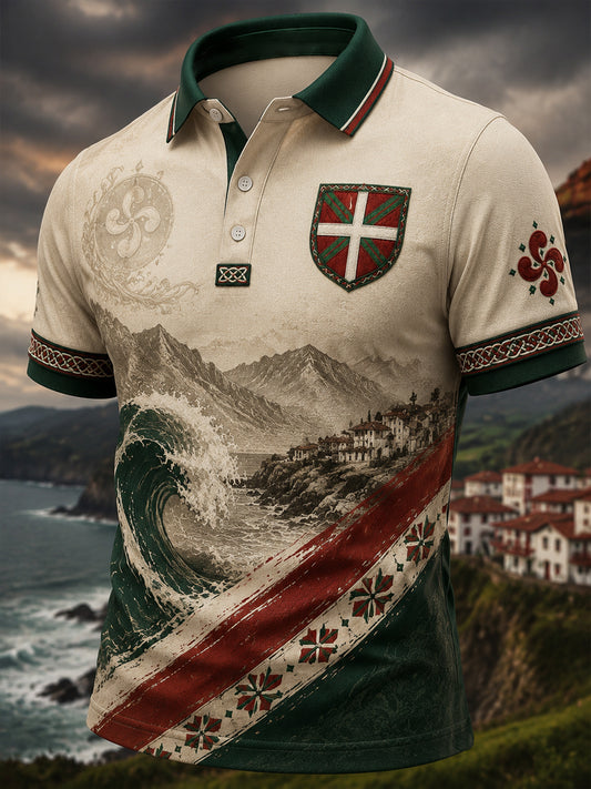 Camiseta informal con estampado del País Vasco para hombre