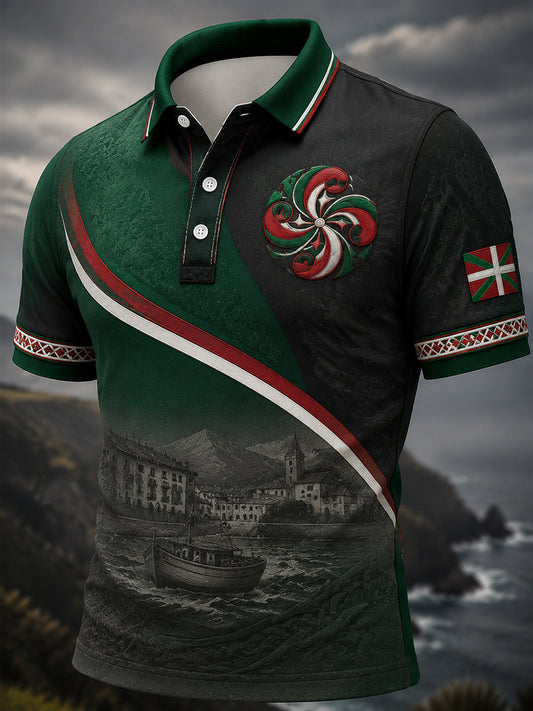 Camiseta informal con estampado del País Vasco para hombre