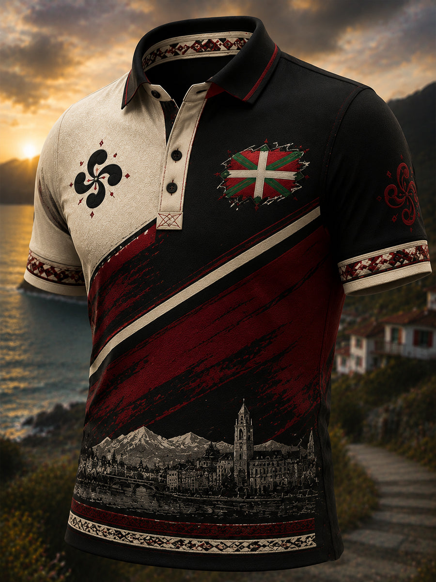 Camiseta informal con estampado del País Vasco para hombre