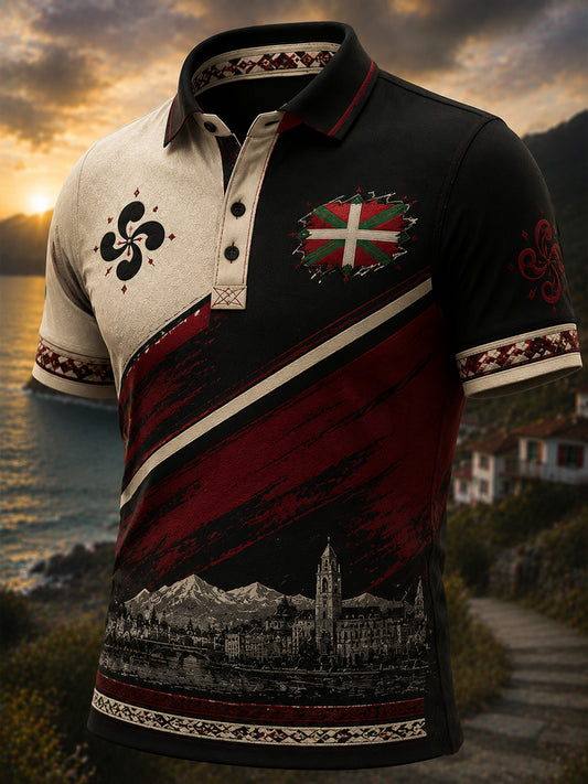 Camiseta informal con estampado del País Vasco para hombre