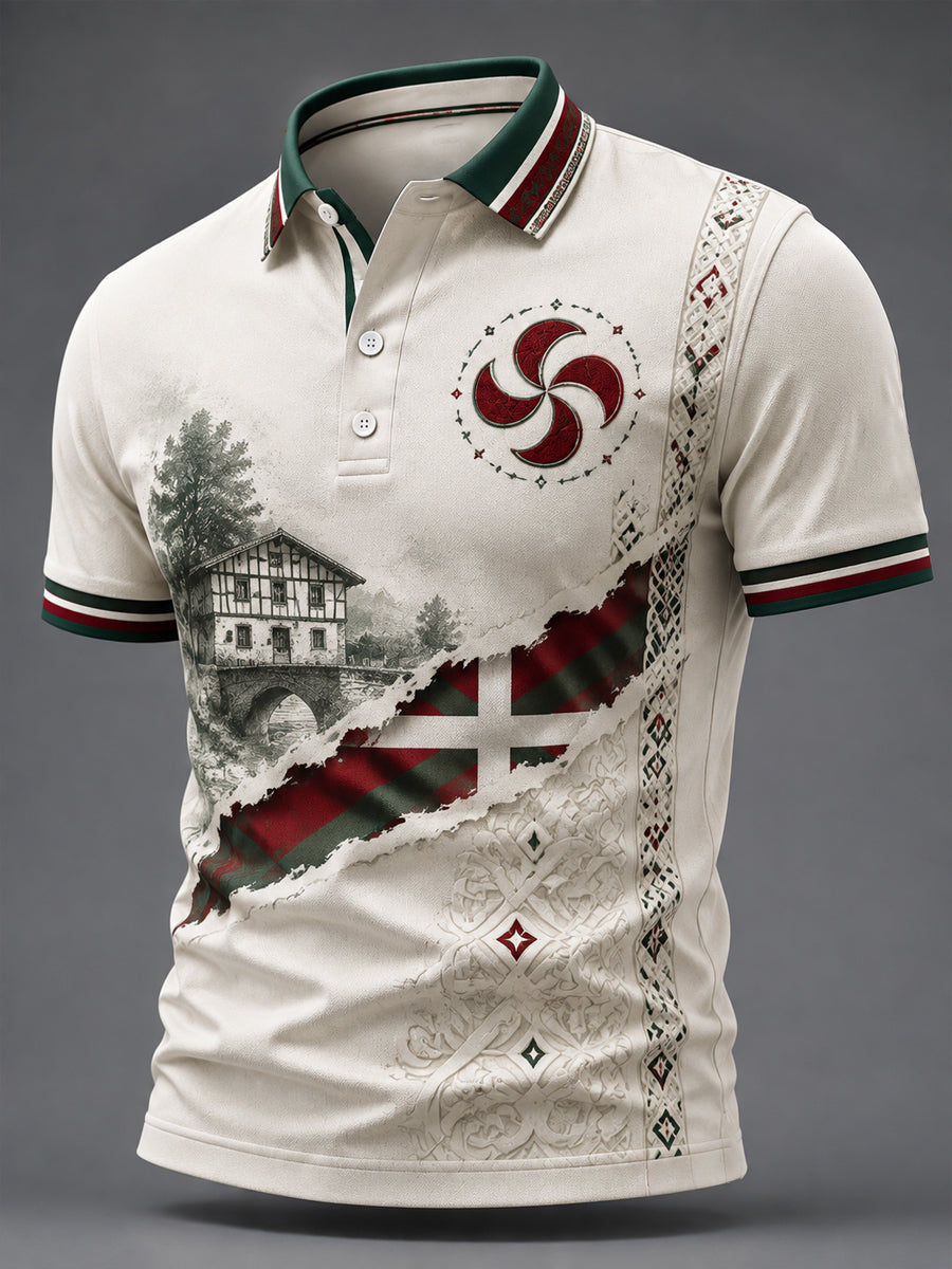 Camiseta informal con estampado del País Vasco para hombre