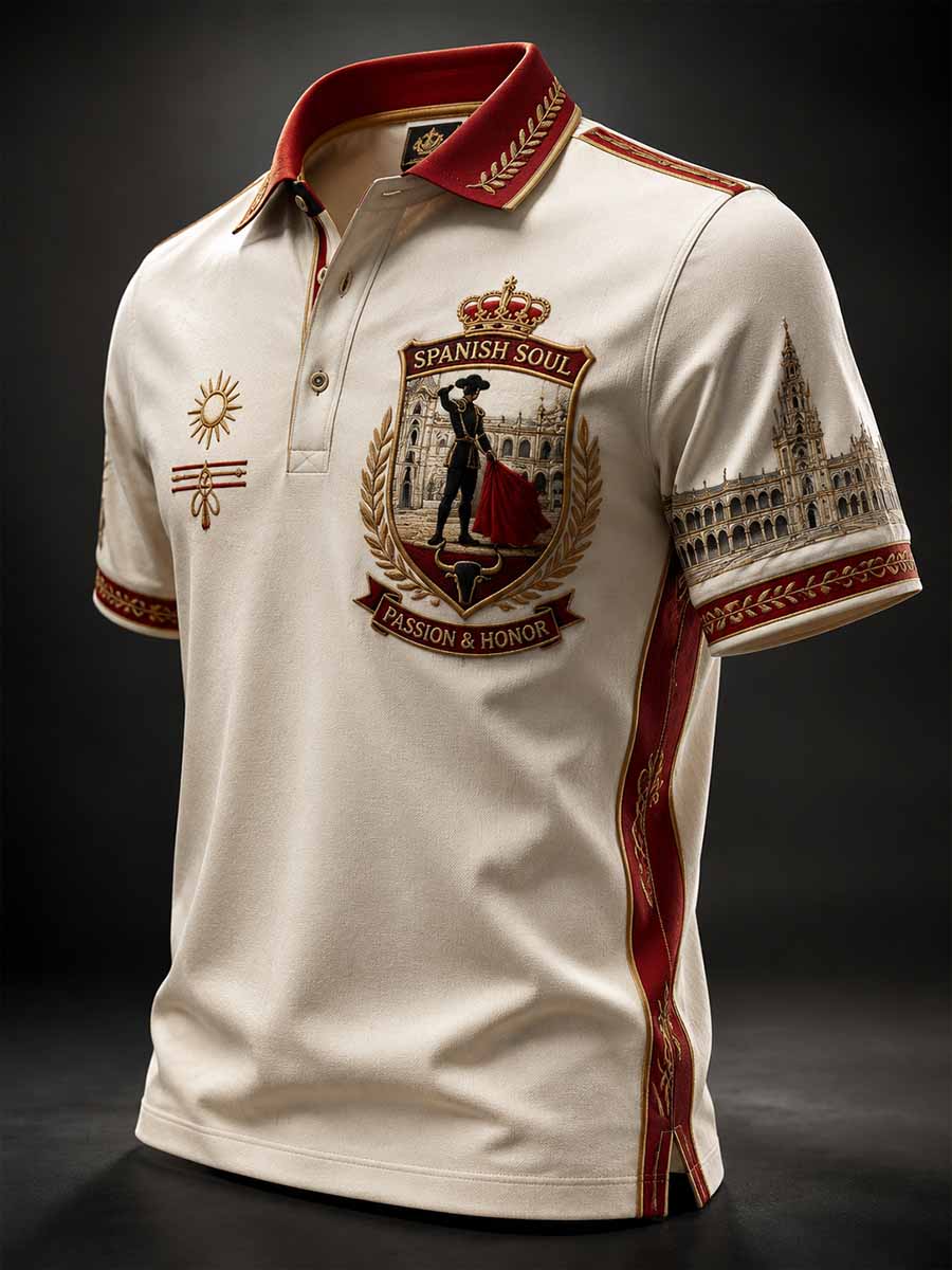 Polo de hombre con estampado retro español