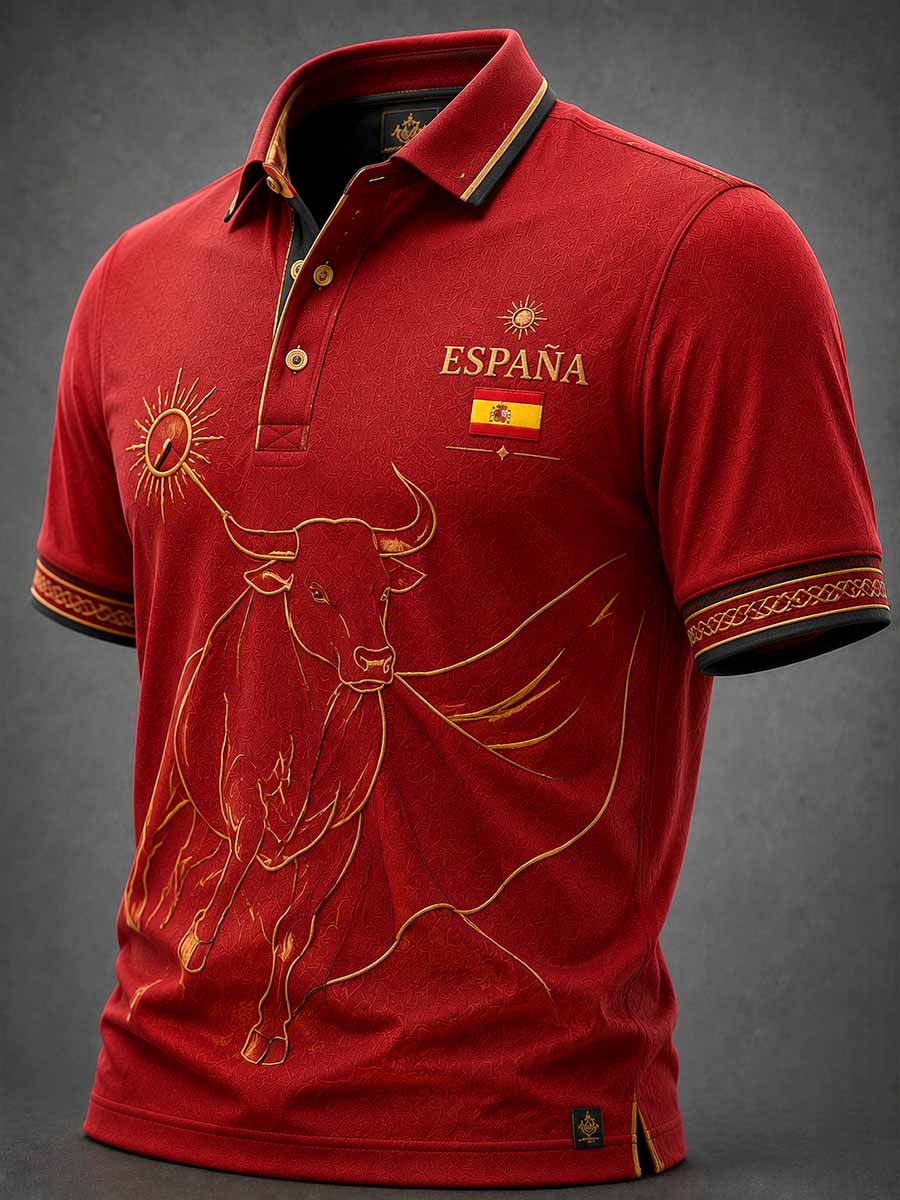 Polo de hombre con estampado retro español