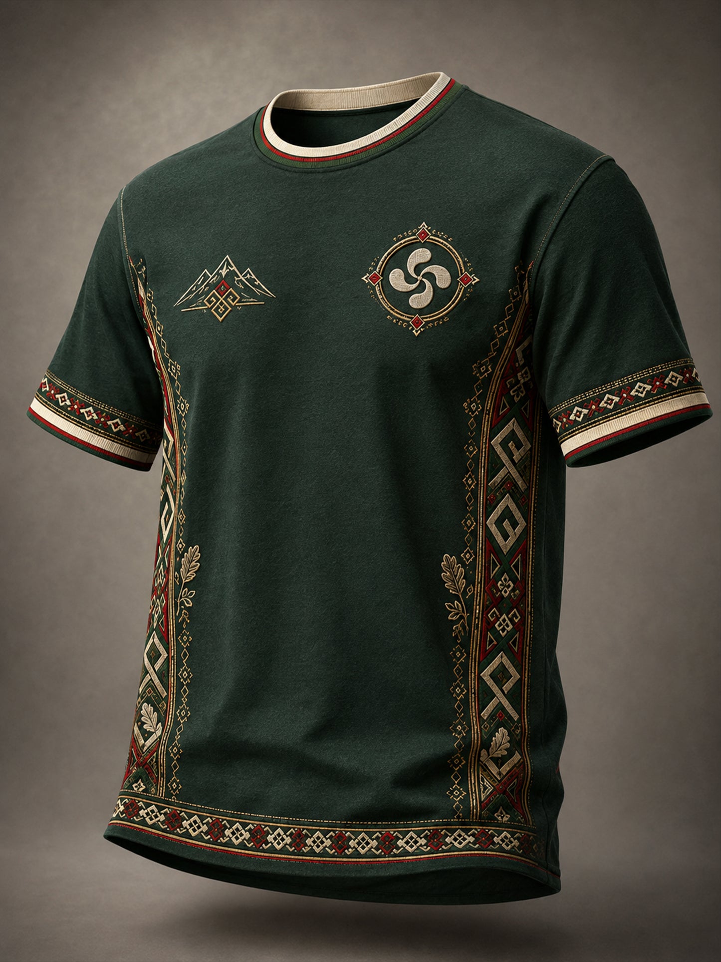 Camiseta casual con estampado artístico de inspiración cultural vasca española para hombre
