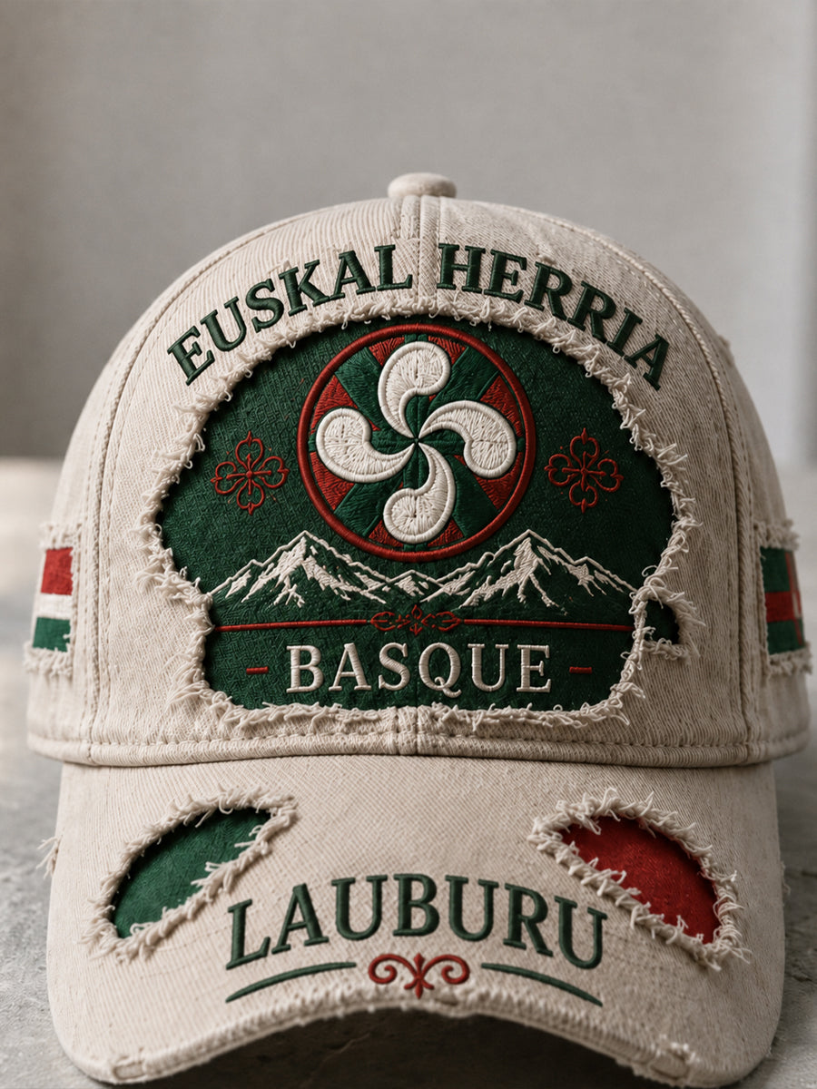 Unisex elemento cultural vasco español impresión del arte del sombrero ocasional