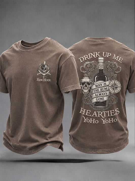 Hombres "Por qué el ron siempre se ha ido" Diversión pirata ron camiseta casual
