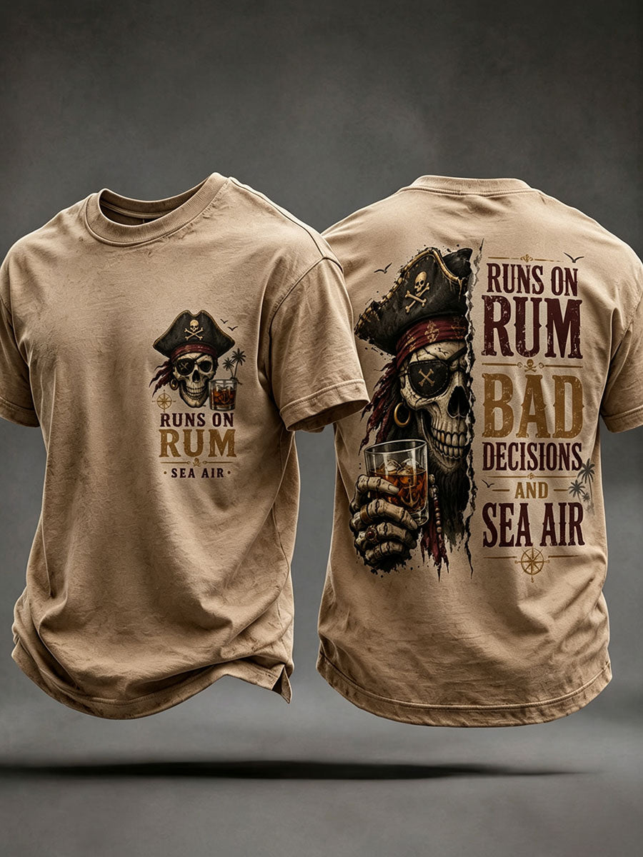Camisetas Hombre 'Runs On Rum, Bad Decisions, And Sea Air'
