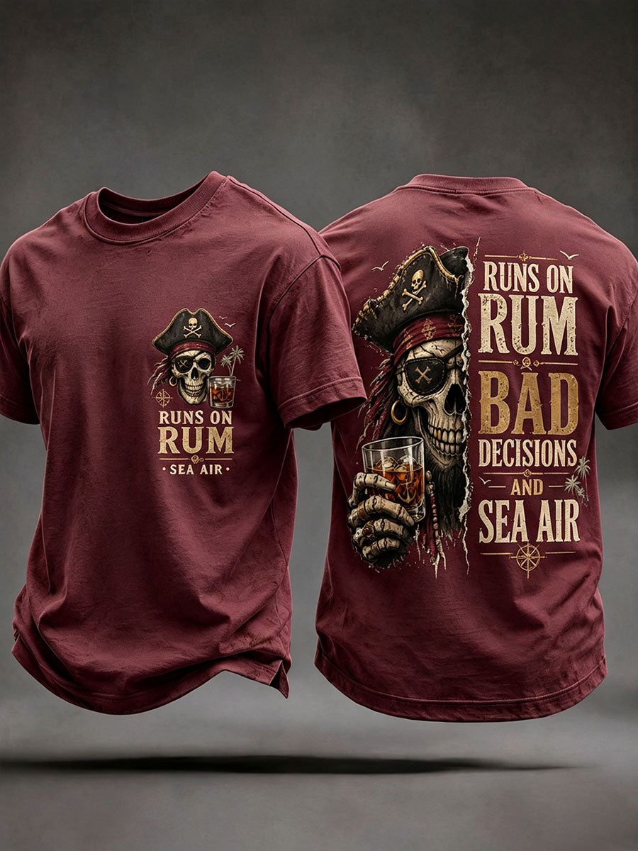 Camisetas Hombre 'Runs On Rum, Bad Decisions, And Sea Air'