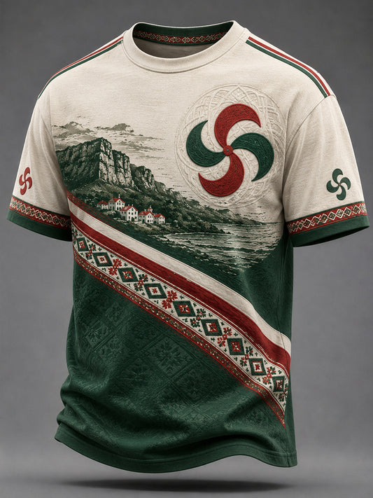 Camiseta estampada vasca para hombre