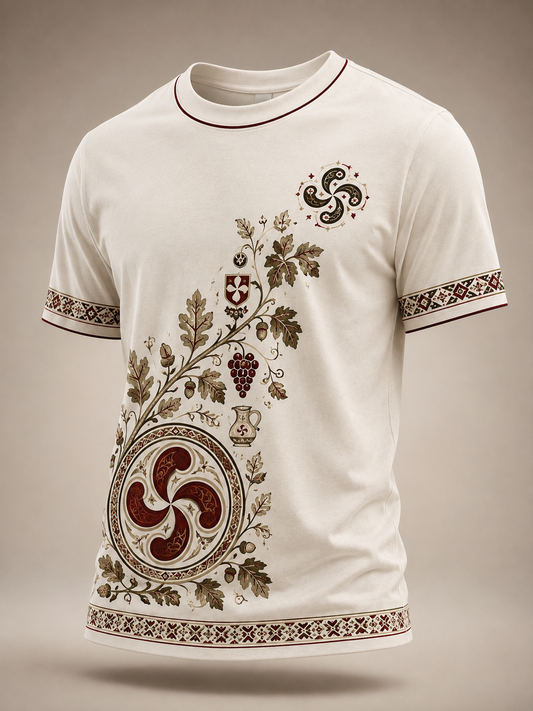 Camiseta vasca de manga corta para hombre