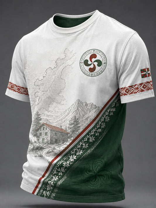 Camiseta de los hombres del País Vasco Impreso