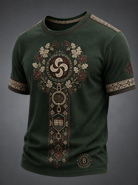 Camiseta vasca de manga corta para hombre