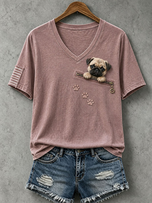 Camiseta encantadora del pug de las mujeres