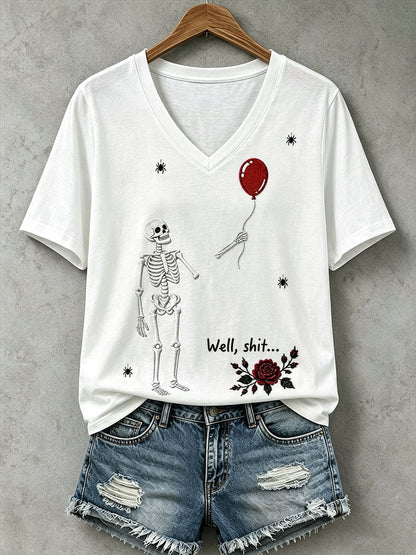 Camiseta gótica con calavera para mujer