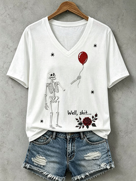 Camiseta gótica con calavera para mujer