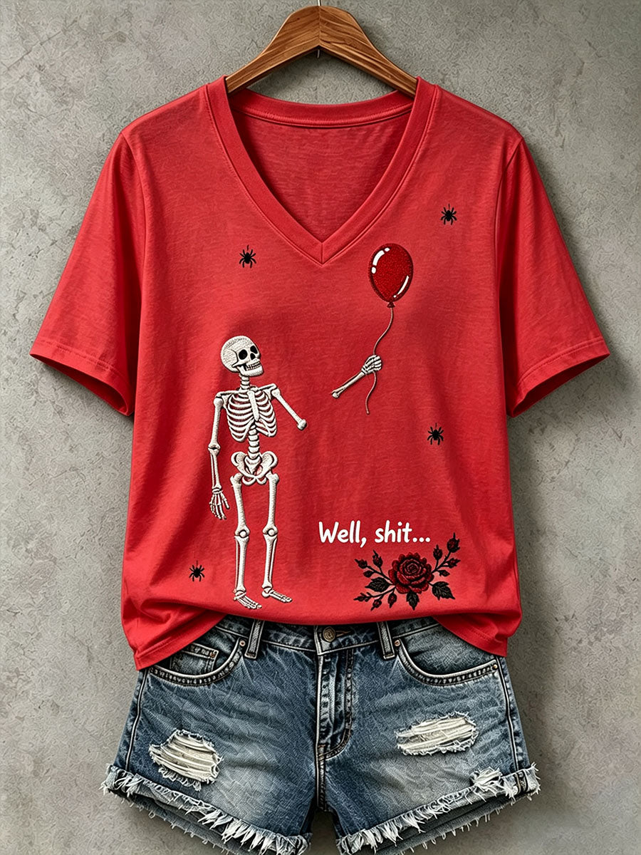 Camiseta gótica con calavera para mujer