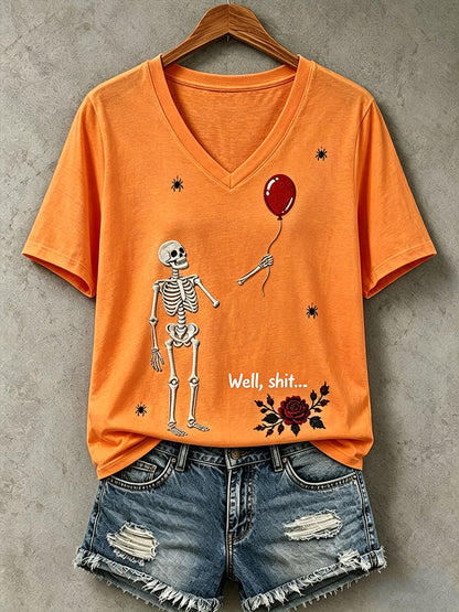 Camiseta gótica con calavera para mujer