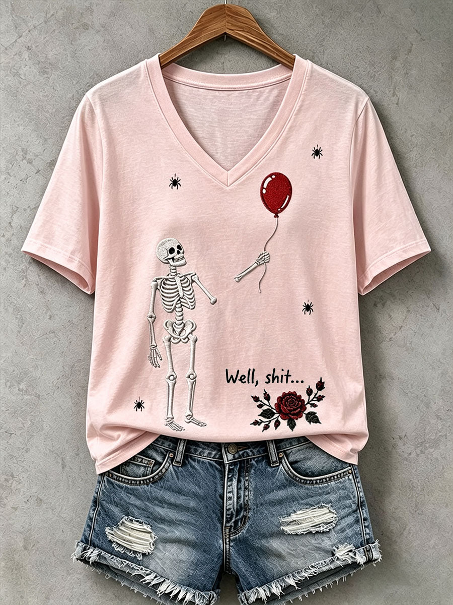Camiseta gótica con calavera para mujer