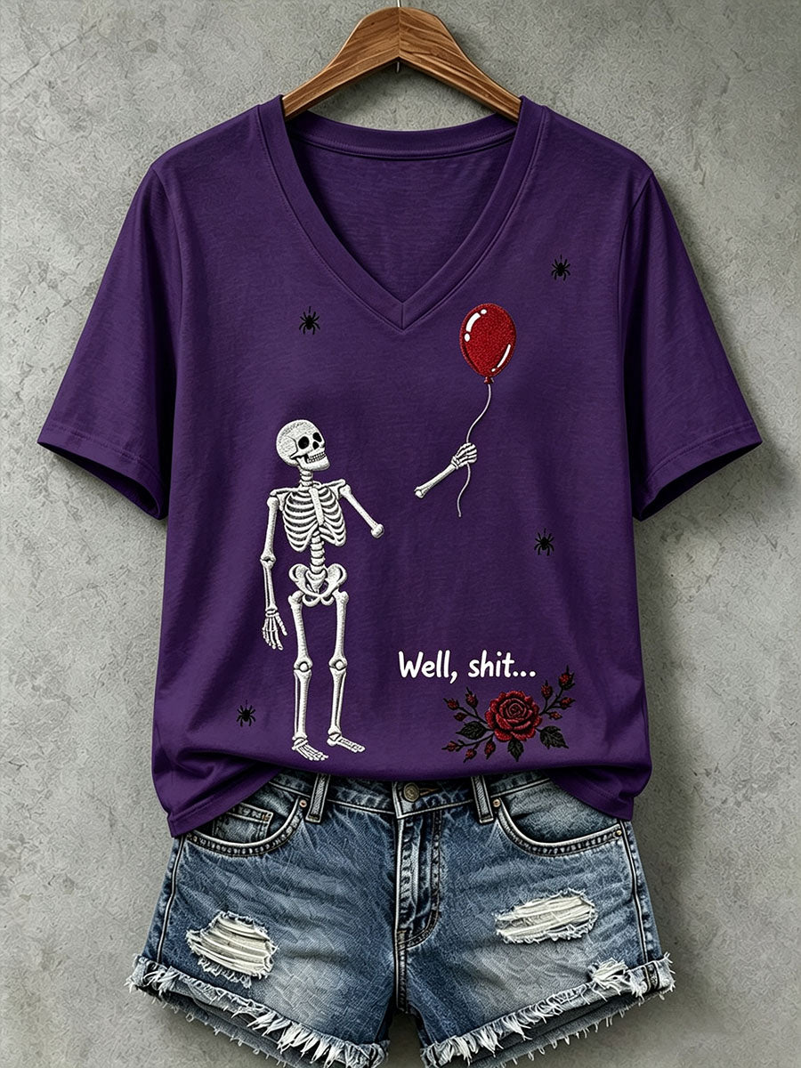 Camiseta gótica con calavera para mujer