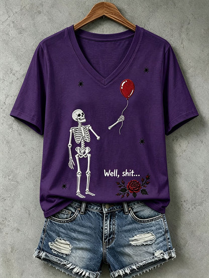 Camiseta gótica con calavera para mujer