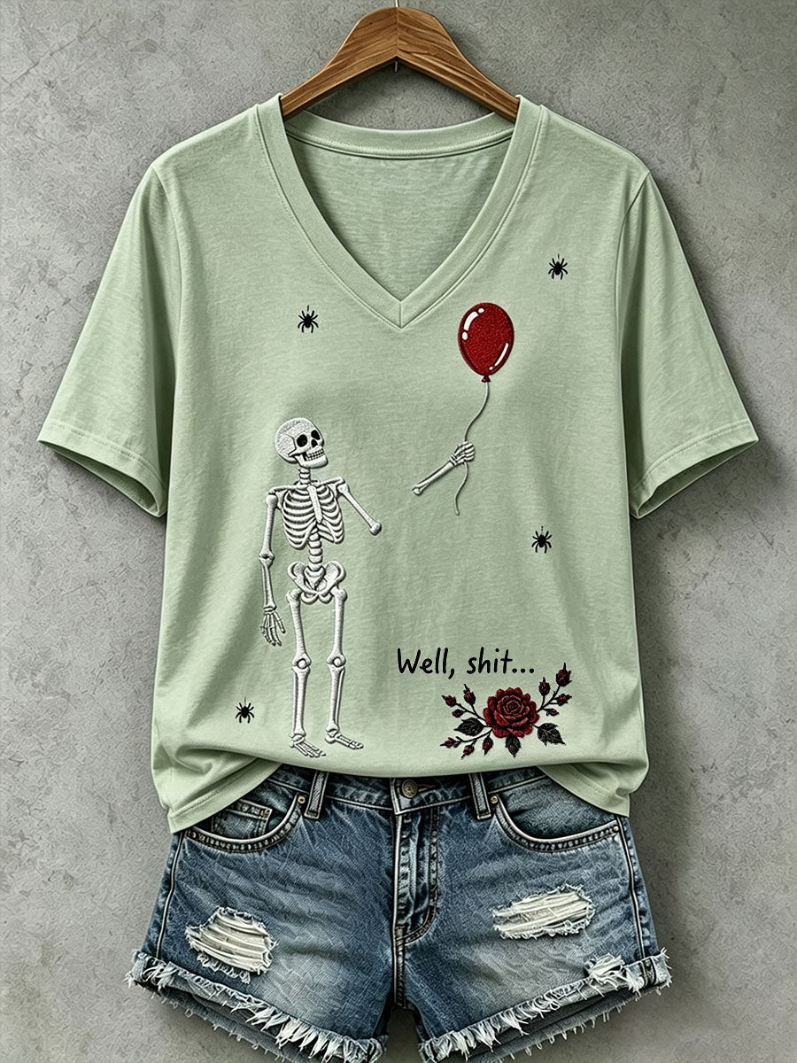 Camiseta gótica con calavera para mujer