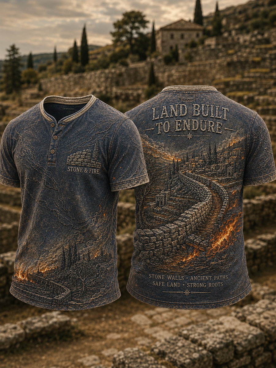 Camiseta de manga corta para hombre con diseño de incendios forestales en Europa