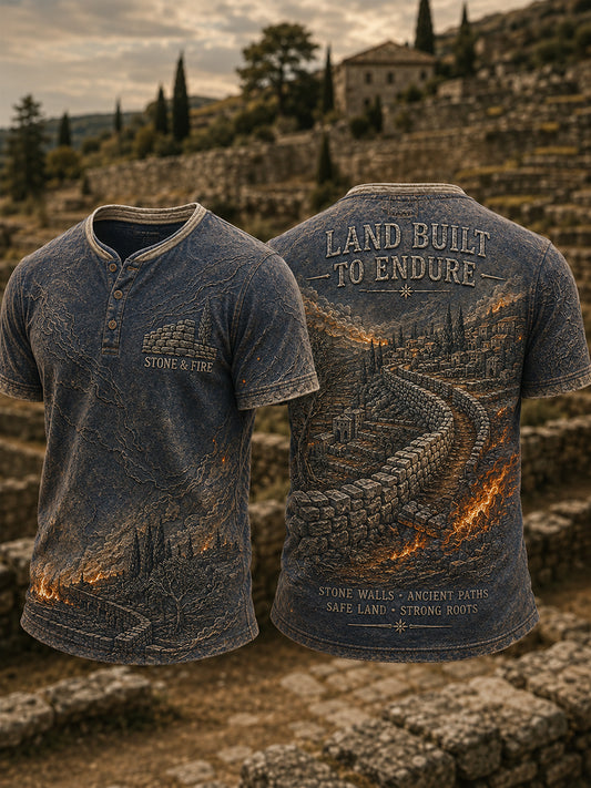 Camiseta de manga corta para hombre con diseño de incendios forestales en Europa