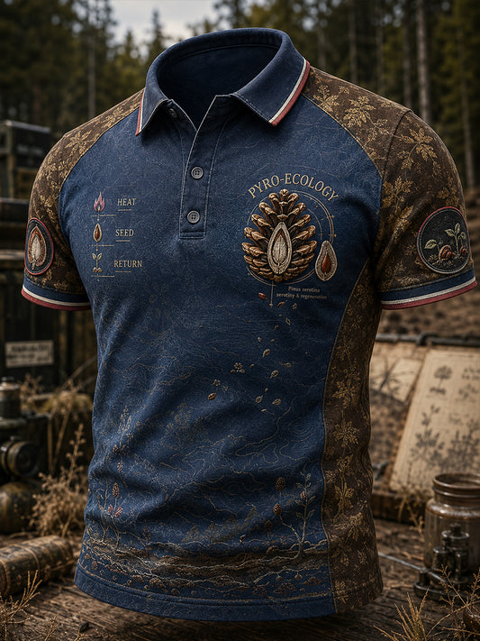 Camiseta de manga corta para hombre con diseño de incendios forestales en Europa