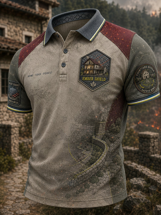 Camiseta de manga corta para hombre con diseño de incendios forestales en Europa