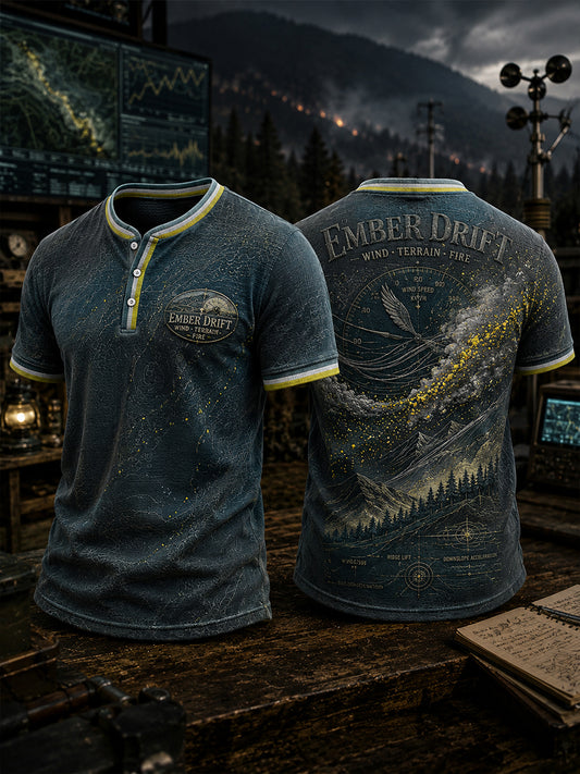 Camiseta de manga corta para hombre con diseño de incendios forestales en Europa