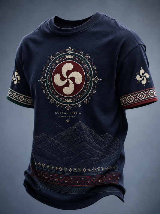 Camiseta vasca de manga corta para hombre