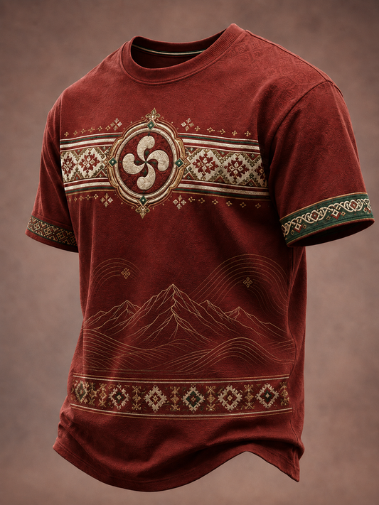 Camiseta vasca de manga corta para hombre