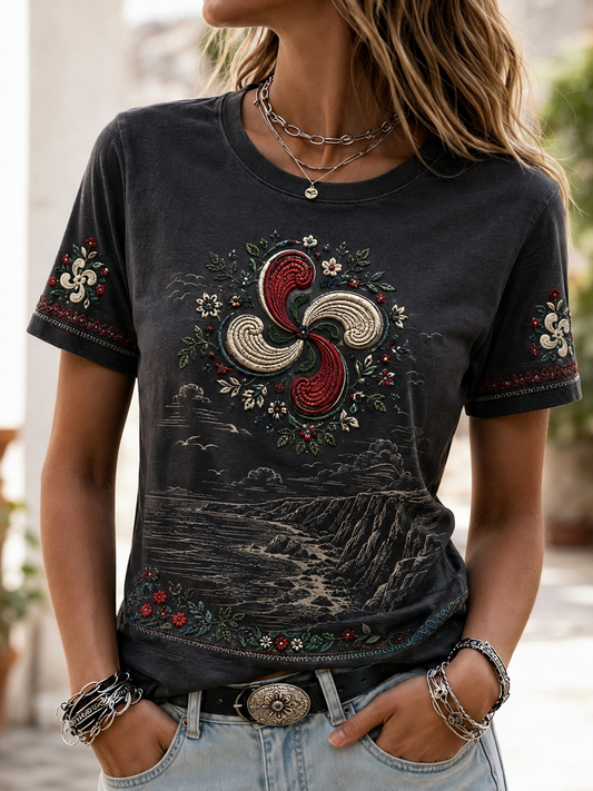 Camiseta vasca de mujer de manga corta