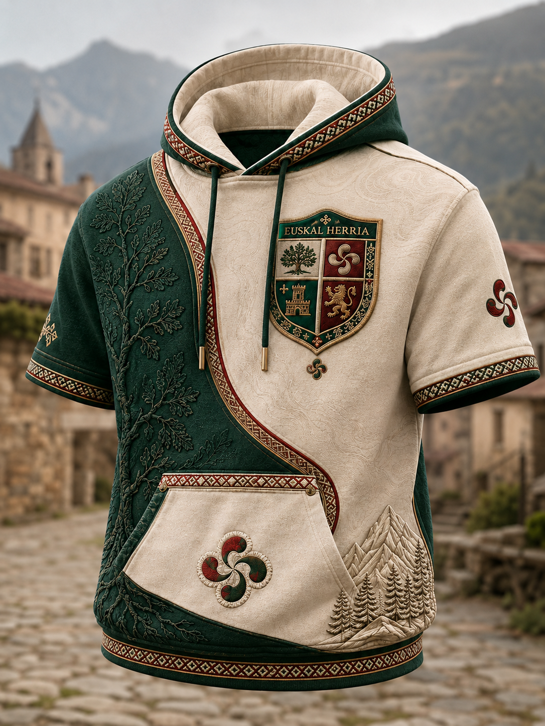 Top casual con estampado vasco de estilo vintage