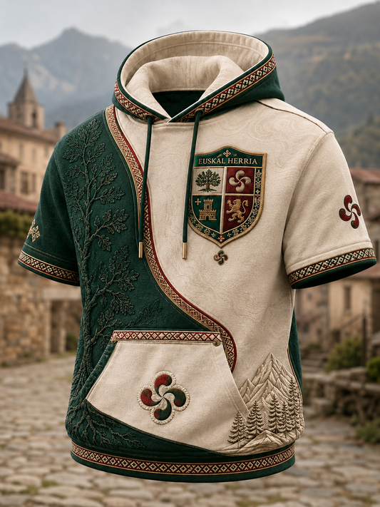 Top casual con estampado vasco de estilo vintage
