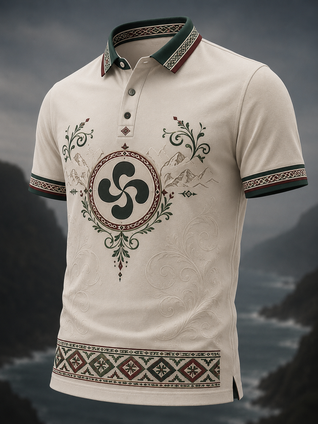 Camisa vasca de manga corta para hombre