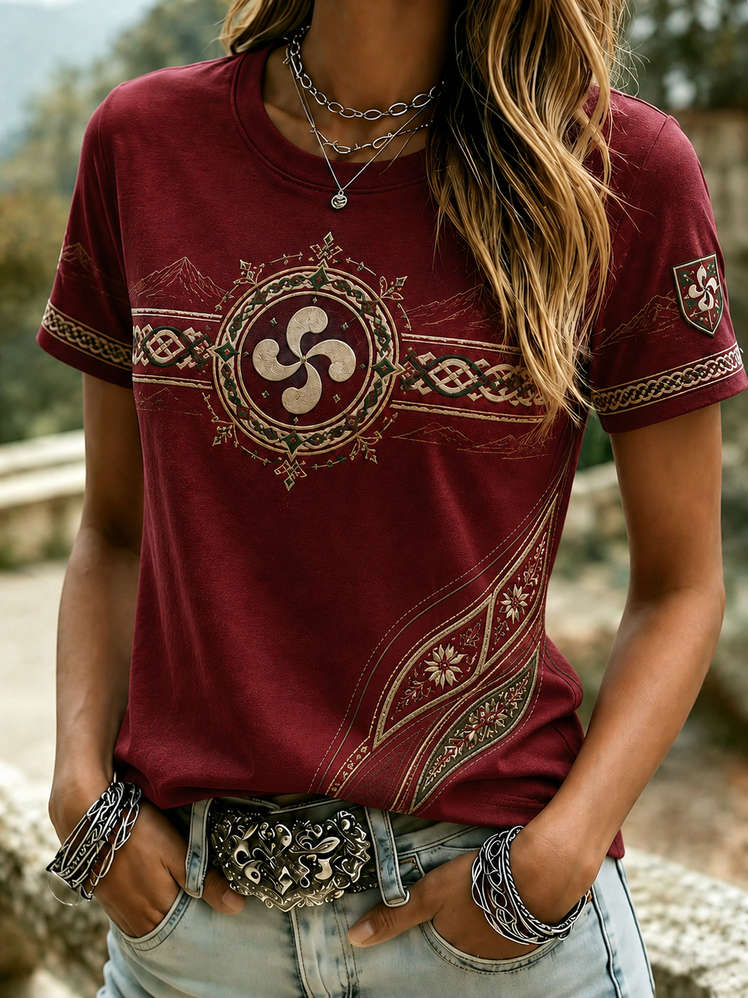 Camiseta vasca de mujer de manga corta