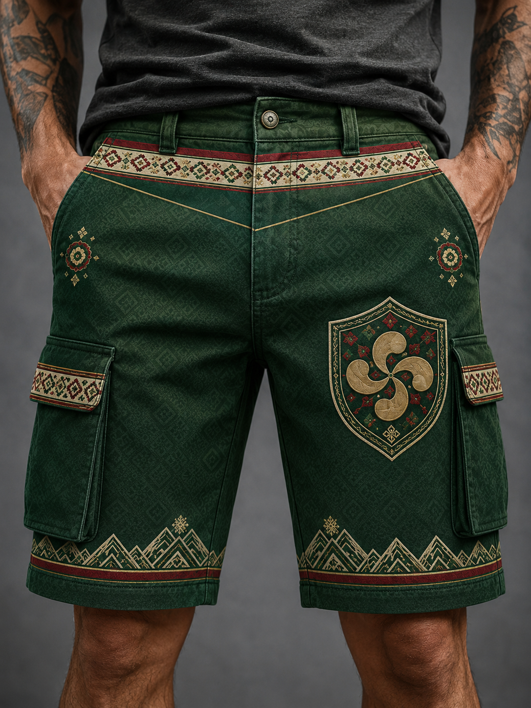 Pantalones cortos cargo vascos para hombre