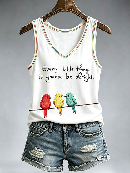 Camiseta sin mangas Every Little Thing Is Goa Be Alright de mujer