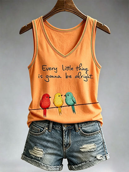 Camiseta sin mangas Every Little Thing Is Goa Be Alright de mujer