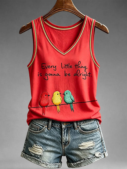 Camiseta sin mangas Every Little Thing Is Goa Be Alright de mujer