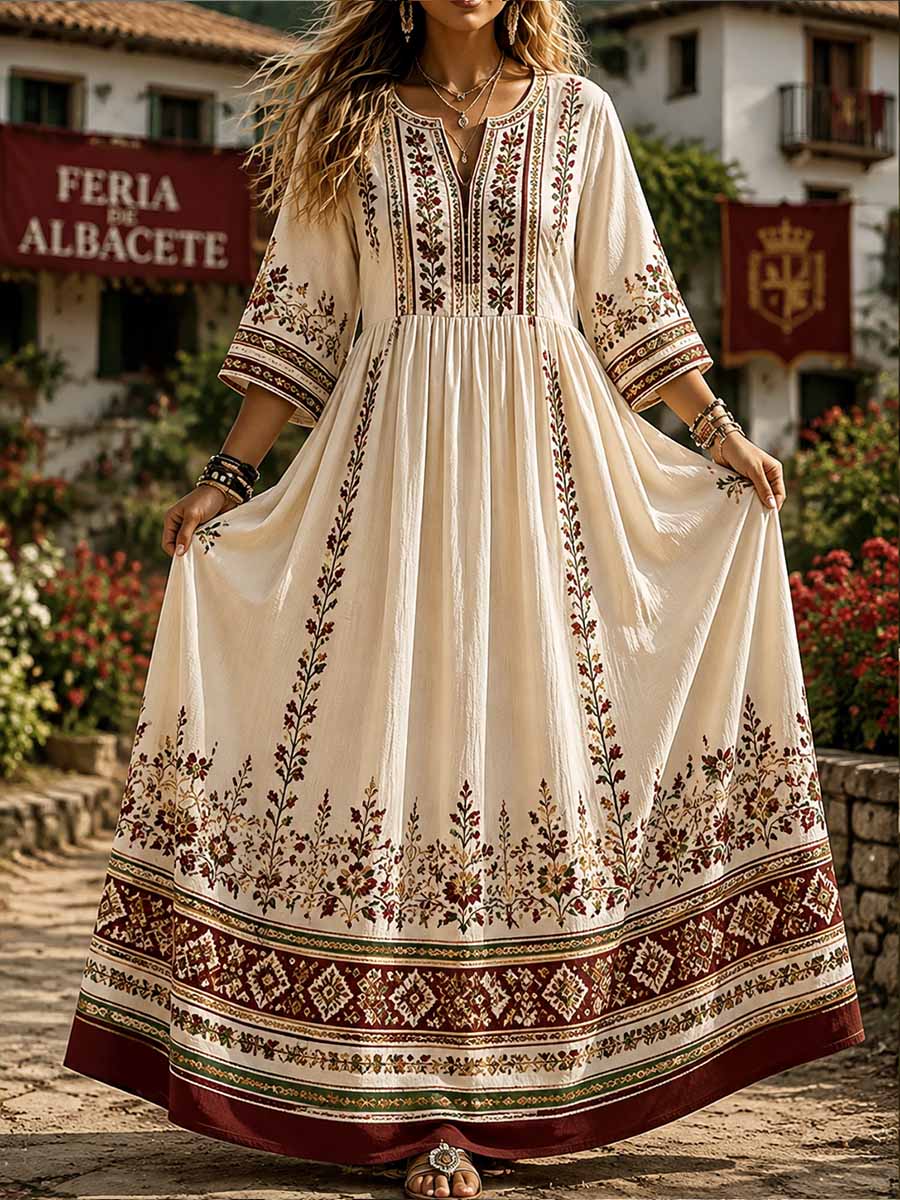 Vestido Vintage Albacete Festival Print para mujer