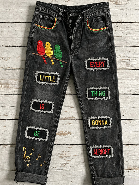 Pantalones acampanados Reggae Art Print para mujer