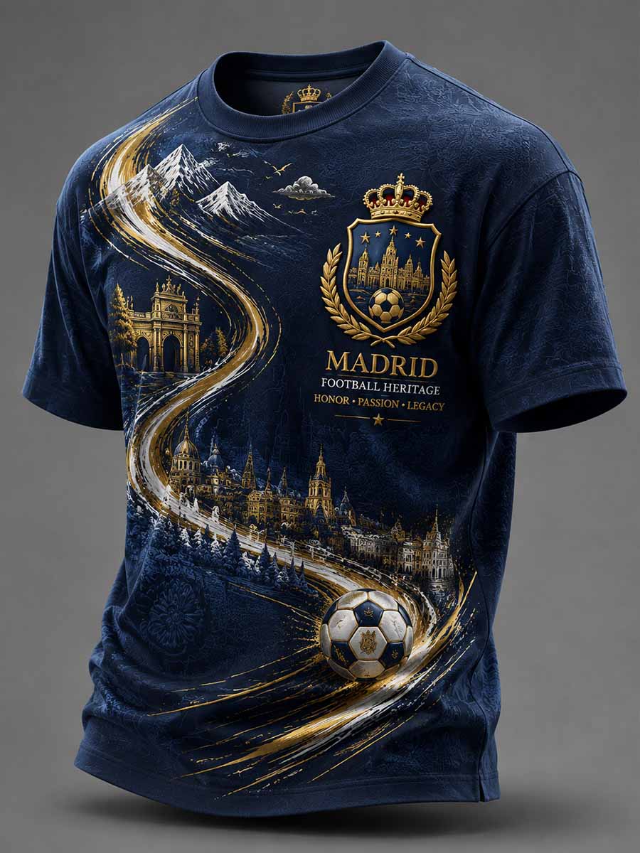 Camiseta masculina de fútbol español con estampado conmemorativo